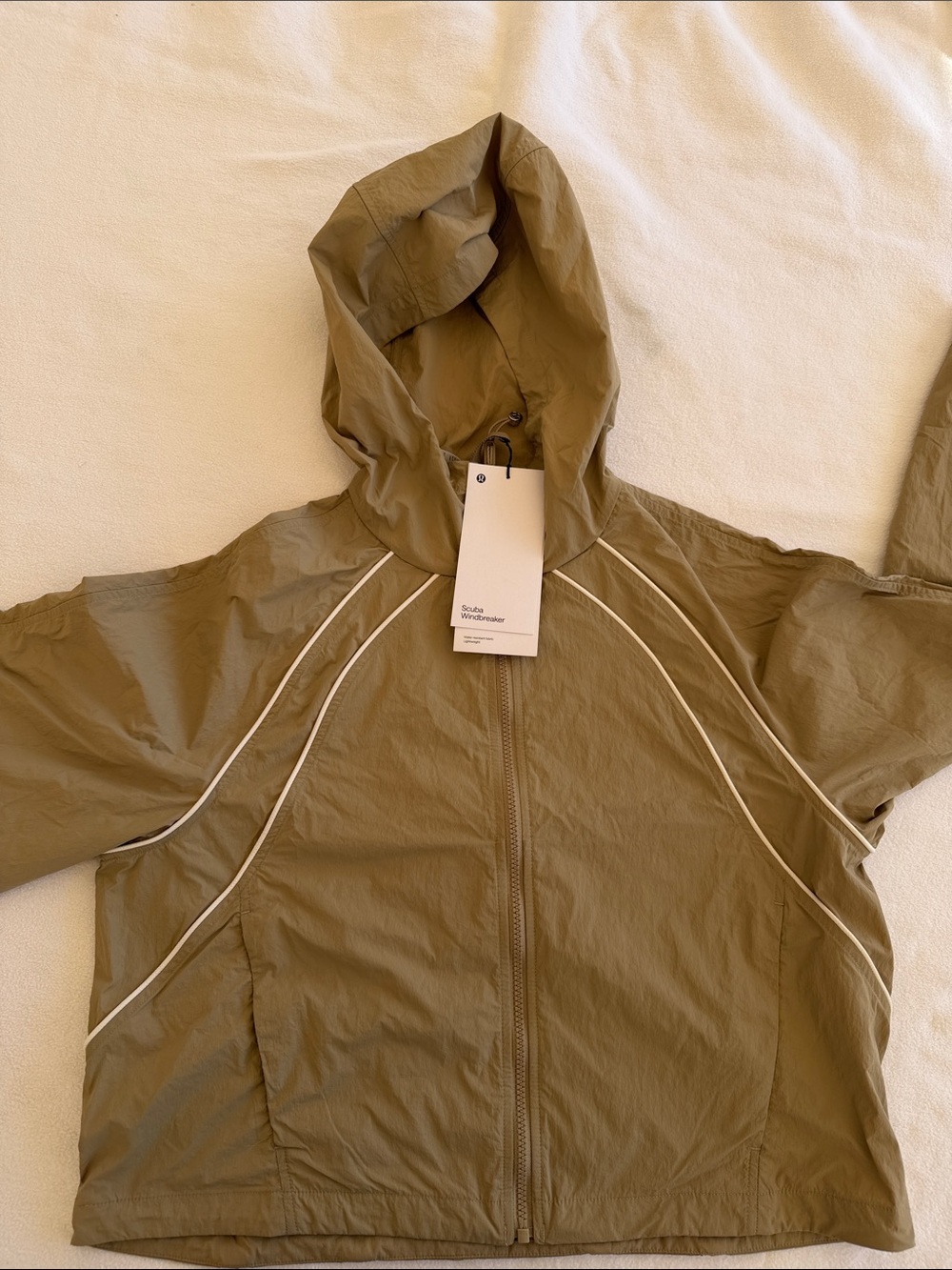 Kids Hooded Windbreaker Jacket - Olive